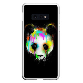 Чехол для Samsung S10E с принтом Панда в краске в Белгороде, Силикон | Область печати: задняя сторона чехла, без боковых панелей | panda | животные | краска | медведь | милая | няшная | панда | прикольная | смешно | юмор