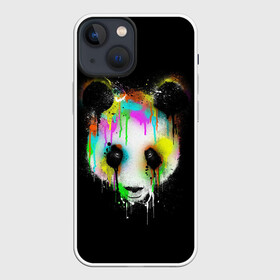 Чехол для iPhone 13 mini с принтом ПАНДА В КРАСКЕ | PANDA IN PAINT в Белгороде,  |  | Тематика изображения на принте: panda | животные | краска | медведь | милая | няшная | панда | прикольная | смешно | юмор