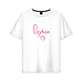 Женская футболка хлопок Oversize с принтом Payton Moormeier сердце в Белгороде, 100% хлопок | свободный крой, круглый ворот, спущенный рукав, длина до линии бедер
 | heart | moormeie | payton | payton moormeier | pink | tik tok | звезда | молодой | мурмейер | пейтон | приложение | пэйтон | пэйтон мурмайер | розовая | розовый | сердце | тик ток
