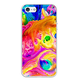 Чехол для iPhone 5/5S матовый с принтом TIE DYE в Белгороде, Силикон | Область печати: задняя сторона чехла, без боковых панелей | abstraction | geometry | hexagon | neon | paints | stripes | texture | tie dye | triangle | абстракция | брызги | геометрия | краски | неон | неоновый | соты | тай дай | текстура