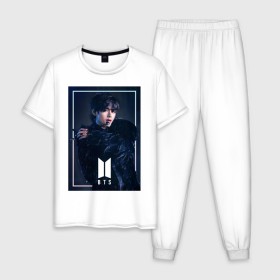 Мужская пижама хлопок с принтом BTS Black Swan в Белгороде, 100% хлопок | брюки и футболка прямого кроя, без карманов, на брюках мягкая резинка на поясе и по низу штанин
 | black swan