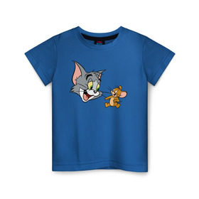 Детская футболка хлопок с принтом Tom&Jerry в Белгороде, 100% хлопок | круглый вырез горловины, полуприлегающий силуэт, длина до линии бедер | spike | tom  jerry | tom and jerry | tomjerry | tuffy | vdgerir | мамочка два тапочка | том и джери | том и джерри