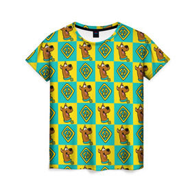 Женская футболка 3D с принтом Scooby-Doo Logo в Белгороде, 100% полиэфир ( синтетическое хлопкоподобное полотно) | прямой крой, круглый вырез горловины, длина до линии бедер | scooby doo | vdosadir | скуберт фон дуенхеймер | скуби ду | уильям ханна