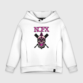 Детское худи Oversize хлопок с принтом NOFX в Белгороде, френч-терри — 70% хлопок, 30% полиэстер. Мягкий теплый начес внутри —100% хлопок | боковые карманы, эластичные манжеты и нижняя кромка, капюшон на магнитной кнопке | anarchy | music | nofx | punk | rock | skull | usa | анархия | музыка | неформальные | панк | рок | череп