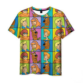 Мужская футболка 3D с принтом Scooby-Doo Сharacters в Белгороде, 100% полиэфир | прямой крой, круглый вырез горловины, длина до линии бедер | fred jones | scooby doo | vdosadir | velma dinkle | велма динкли | дафна блейк | скуберт фон дуенхеймер | скуби ду | уильям ханна | фред джонс