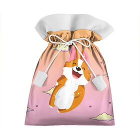 Подарочный 3D мешок с принтом Милый корги в Белгороде, 100% полиэстер | Размер: 29*39 см | corgi | корги | маленькая собачка | милый | милый корги | рыжая | рыжая собачка | собака | собачка | такси