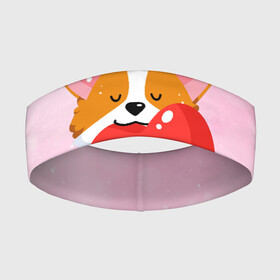 Повязка на голову 3D с принтом Милый корги в Белгороде,  |  | corgi | корги | маленькая собачка | милый | милый корги | рыжая | рыжая собачка | собака | собачка | такси