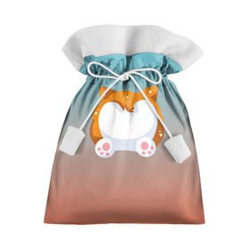 Подарочный 3D мешок с принтом Милый корги в Белгороде, 100% полиэстер | Размер: 29*39 см | corgi | корги | маленькая собачка | милый | милый корги | рыжая | рыжая собачка | собака | собачка | такси