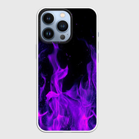 Чехол для iPhone 13 Pro с принтом ФИОЛЕТОВЫЙ ОГОНЬ | PURPLE FIRE в Белгороде,  |  | abstraction | bones | fire | geometry | hexagon | neon | paints | skull | stripes | texture | triangle | абстракция | брызги | геометрия | краски | неон | неоновый | огонь | соты | текстура | черепа