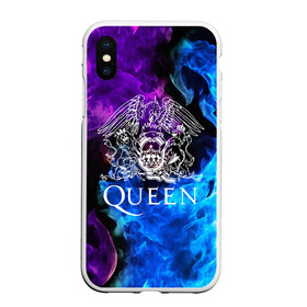 Чехол для iPhone XS Max матовый с принтом QUEEN в Белгороде, Силикон | Область печати: задняя сторона чехла, без боковых панелей | Тематика изображения на принте: queen | rock | we will rock you | брайан мэи | группа queen | группа квин | джон дикон | квин | королева | король | роджер тейлор | рок | фредди меркьюри