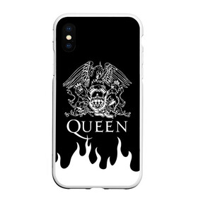 Чехол для iPhone XS Max матовый с принтом QUEEN в Белгороде, Силикон | Область печати: задняя сторона чехла, без боковых панелей | Тематика изображения на принте: queen | rock | we will rock you | брайан мэи | группа queen | группа квин | джон дикон | квин | королева | король | роджер тейлор | рок | фредди меркьюри