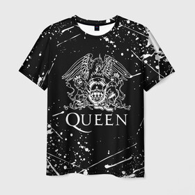 Мужская футболка 3D с принтом QUEEN  в Белгороде, 100% полиэфир | прямой крой, круглый вырез горловины, длина до линии бедер | queen | rock | we will rock you | брайан мэи | группа queen | группа квин | джон дикон | квин | королева | король | роджер тейлор | рок | фредди меркьюри
