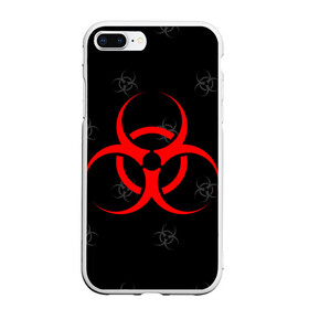 Чехол для iPhone 7Plus/8 Plus матовый с принтом EPIDEMIC BIOHAZARD в Белгороде, Силикон | Область печати: задняя сторона чехла, без боковых панелей | Тематика изображения на принте: beta cov b | biohazard | mask | sars cov | биохазард | вирус | вирус из китая | китай | коронавирус | маски | медицина | медицинская маска | пневмония | ухань | эпидемия