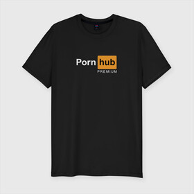 Мужская футболка хлопок Slim с принтом PornHub premium в Белгороде, 92% хлопок, 8% лайкра | приталенный силуэт, круглый вырез ворота, длина до линии бедра, короткий рукав | Тематика изображения на принте: premium | бесплатный прем | прем | премиальная | премиум | премиумная