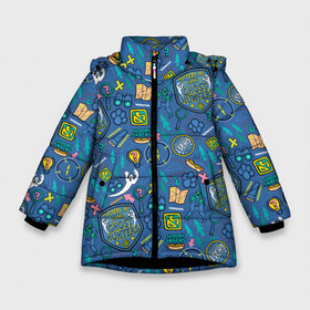 Зимняя куртка для девочек 3D с принтом Ghost Hunters Pattern в Белгороде, ткань верха — 100% полиэстер; подклад — 100% полиэстер, утеплитель — 100% полиэстер. | длина ниже бедра, удлиненная спинка, воротник стойка и отстегивающийся капюшон. Есть боковые карманы с листочкой на кнопках, утяжки по низу изделия и внутренний карман на молнии. 

Предусмотрены светоотражающий принт на спинке, радужный светоотражающий элемент на пуллере молнии и на резинке для утяжки. | scooby doo | vdosadir | скуби ду | уильям ханна