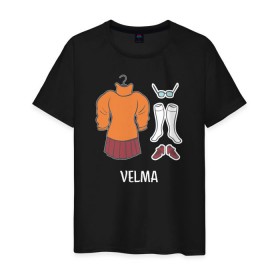 Мужская футболка хлопок с принтом Velma в Белгороде, 100% хлопок | прямой крой, круглый вырез горловины, длина до линии бедер, слегка спущенное плечо. | scooby doo | vdosadir | velma dinkle | велма динкли | скуби ду | уильям ханна