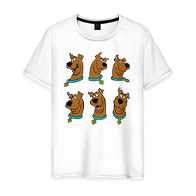 Мужская футболка хлопок с принтом Scooby-Doo в Белгороде, 100% хлопок | прямой крой, круглый вырез горловины, длина до линии бедер, слегка спущенное плечо. | scooby doo | vdosadir | скуберт фон дуенхеймер | скуби ду | уильям ханна