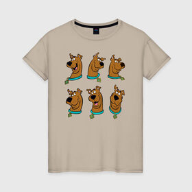 Женская футболка хлопок с принтом Scooby-Doo в Белгороде, 100% хлопок | прямой крой, круглый вырез горловины, длина до линии бедер, слегка спущенное плечо | scooby doo | vdosadir | скуберт фон дуенхеймер | скуби ду | уильям ханна