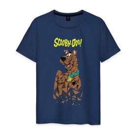 Мужская футболка хлопок с принтом Scooby-Doo в Белгороде, 100% хлопок | прямой крой, круглый вырез горловины, длина до линии бедер, слегка спущенное плечо. | scooby doo | vdosadir | скуберт фон дуенхеймер | скуби ду | уильям ханна