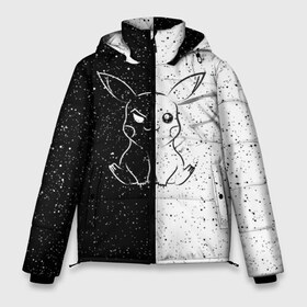 Мужская зимняя куртка 3D с принтом ПИКАЧУ в Белгороде, верх — 100% полиэстер; подкладка — 100% полиэстер; утеплитель — 100% полиэстер | длина ниже бедра, свободный силуэт Оверсайз. Есть воротник-стойка, отстегивающийся капюшон и ветрозащитная планка. 

Боковые карманы с листочкой на кнопках и внутренний карман на молнии. | black and white | monochrome | pika | pika pika | pikachu | pokemon | детектив пикачу | монохром | пика | пикачу | покемон | черно белое