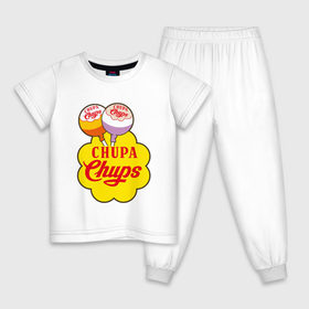 Детская пижама хлопок с принтом Chupa-Chups в Белгороде, 100% хлопок |  брюки и футболка прямого кроя, без карманов, на брюках мягкая резинка на поясе и по низу штанин
 | Тематика изображения на принте: 