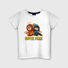 Детская футболка хлопок с принтом ЮЖНЫЙ ПАРК в Белгороде, 100% хлопок | круглый вырез горловины, полуприлегающий силуэт, длина до линии бедер | cartman | kenny | south park | картман | кенни | мультфильмы | саус парк | южный парк