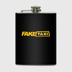 Фляга с принтом Fake Taxi в Белгороде, металлический корпус | емкость 0,22 л, размер 125 х 94 мм. Виниловая наклейка запечатывается полностью | Тематика изображения на принте: fake taxi | faketaxi | taxi | такси | таксист | фейк такси | фейковое такси | фейктакси