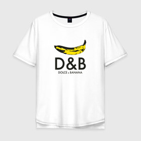 Мужская футболка хлопок Oversize с принтом Dolce and Banana в Белгороде, 100% хлопок | свободный крой, круглый ворот, “спинка” длиннее передней части | Тематика изображения на принте: banan | banana | dg | dolce banana | dolce gabana | dolce gabbana | антибренд | банан | бананы | гнилой | дольче габана | дольче габбана | крутая | модная | пародия | прикол | тренд