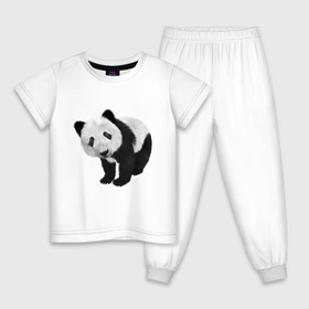 Детская пижама хлопок с принтом Панда в Белгороде, 100% хлопок |  брюки и футболка прямого кроя, без карманов, на брюках мягкая резинка на поясе и по низу штанин
 | Тематика изображения на принте: животное | медведь | панда | пушистый | черно белое