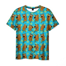 Мужская футболка 3D с принтом Scooby-Doo в Белгороде, 100% полиэфир | прямой крой, круглый вырез горловины, длина до линии бедер | scooby doo | vdosadir | скуберт фон дуенхеймер | скуби ду | уильям ханна
