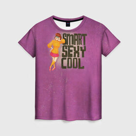 Женская футболка 3D с принтом Smart Sexy Cool в Белгороде, 100% полиэфир ( синтетическое хлопкоподобное полотно) | прямой крой, круглый вырез горловины, длина до линии бедер | scooby doo | vdosadir | velma dinkle | велма динкли | скуби ду | уильям ханна