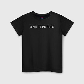 Детская футболка хлопок с принтом OneRepublic в Белгороде, 100% хлопок | круглый вырез горловины, полуприлегающий силуэт, длина до линии бедер | album | human | logo | logotype | music | one | pop | republic | альбом | ван | лого | логотип | музыка | поп | репаблик | человек