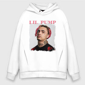 Мужское худи Oversize хлопок с принтом LIL PUMP в Белгороде, френч-терри — 70% хлопок, 30% полиэстер. Мягкий теплый начес внутри —100% хлопок | боковые карманы, эластичные манжеты и нижняя кромка, капюшон на магнитной кнопке | esketit | gucci gang | lil pump | pattern | гуччи ганг | лил памп