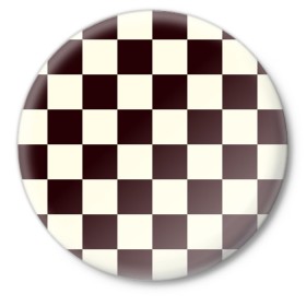 Значок с принтом Шахматка в Белгороде,  металл | круглая форма, металлическая застежка в виде булавки | квадраты | текстуры | узор шахматка | узоры | чб | чб квадраты | чб узор | шахматка | шахматная доска | шахматы