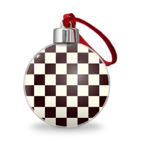 Ёлочный шар с принтом Шахматка в Белгороде, Пластик | Диаметр: 77 мм | квадраты | текстуры | узор шахматка | узоры | чб | чб квадраты | чб узор | шахматка | шахматная доска | шахматы