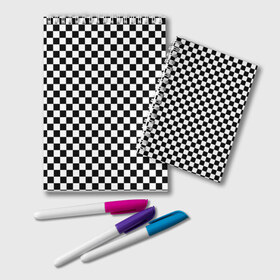 Блокнот с принтом Шахматка мелкая в Белгороде, 100% бумага | 48 листов, плотность листов — 60 г/м2, плотность картонной обложки — 250 г/м2. Листы скреплены удобной пружинной спиралью. Цвет линий — светло-серый
 | квадраты | мелкая шахматка | текстуры | узор шахматка | узоры | чб | чб квадраты | чб узор | шахматка | шахматная доска | шахматы