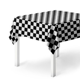 Скатерть 3D с принтом Шахматка мелкая в Белгороде, 100% полиэстер (ткань не мнется и не растягивается) | Размер: 150*150 см | Тематика изображения на принте: квадраты | мелкая шахматка | текстуры | узор шахматка | узоры | чб | чб квадраты | чб узор | шахматка | шахматная доска | шахматы