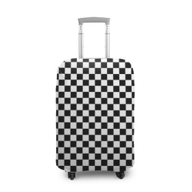 Чехол для чемодана 3D с принтом Шахматка мелкая в Белгороде, 86% полиэфир, 14% спандекс | двустороннее нанесение принта, прорези для ручек и колес | квадраты | мелкая шахматка | текстуры | узор шахматка | узоры | чб | чб квадраты | чб узор | шахматка | шахматная доска | шахматы