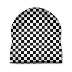 Шапка 3D с принтом Шахматка мелкая в Белгороде, 100% полиэстер | универсальный размер, печать по всей поверхности изделия | квадраты | мелкая шахматка | текстуры | узор шахматка | узоры | чб | чб квадраты | чб узор | шахматка | шахматная доска | шахматы