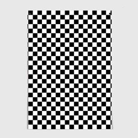 Постер с принтом Шахматка мелкая в Белгороде, 100% бумага
 | бумага, плотность 150 мг. Матовая, но за счет высокого коэффициента гладкости имеет небольшой блеск и дает на свету блики, но в отличии от глянцевой бумаги не покрыта лаком | квадраты | мелкая шахматка | текстуры | узор шахматка | узоры | чб | чб квадраты | чб узор | шахматка | шахматная доска | шахматы