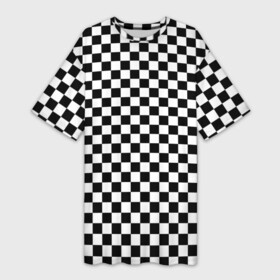 Платье-футболка 3D с принтом Шахматка мелкая в Белгороде,  |  | Тематика изображения на принте: квадраты | мелкая шахматка | текстуры | узор шахматка | узоры | чб | чб квадраты | чб узор | шахматка | шахматная доска | шахматы
