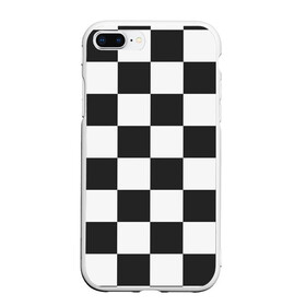 Чехол для iPhone 7Plus/8 Plus матовый с принтом Шахматка в Белгороде, Силикон | Область печати: задняя сторона чехла, без боковых панелей | квадраты | текстуры | узор шахматка | узоры | чб | чб квадраты | чб узор | шахматка | шахматная доска | шахматы