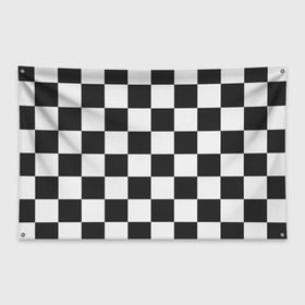 Флаг-баннер с принтом Шахматка в Белгороде, 100% полиэстер | размер 67 х 109 см, плотность ткани — 95 г/м2; по краям флага есть четыре люверса для крепления | квадраты | текстуры | узор шахматка | узоры | чб | чб квадраты | чб узор | шахматка | шахматная доска | шахматы