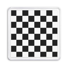 Магнит 55*55 с принтом Шахматка в Белгороде, Пластик | Размер: 65*65 мм; Размер печати: 55*55 мм | Тематика изображения на принте: квадраты | текстуры | узор шахматка | узоры | чб | чб квадраты | чб узор | шахматка | шахматная доска | шахматы