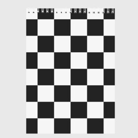 Скетчбук с принтом Шахматка в Белгороде, 100% бумага
 | 48 листов, плотность листов — 100 г/м2, плотность картонной обложки — 250 г/м2. Листы скреплены сверху удобной пружинной спиралью | Тематика изображения на принте: квадраты | текстуры | узор шахматка | узоры | чб | чб квадраты | чб узор | шахматка | шахматная доска | шахматы