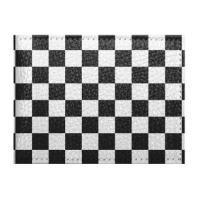 Обложка для студенческого билета с принтом Шахматка в Белгороде, натуральная кожа | Размер: 11*8 см; Печать на всей внешней стороне | квадраты | текстуры | узор шахматка | узоры | чб | чб квадраты | чб узор | шахматка | шахматная доска | шахматы