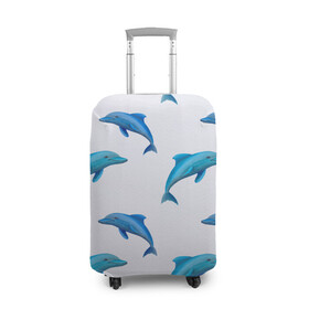 Чехол для чемодана 3D с принтом Рай для дельфина в Белгороде, 86% полиэфир, 14% спандекс | двустороннее нанесение принта, прорези для ручек и колес | арт | дельфин | дельфины | искусство | морское | океан | паттерн | рыба | рыбы