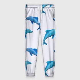 Женские брюки 3D с принтом Рай для дельфина в Белгороде, полиэстер 100% | прямой крой, два кармана без застежек по бокам, с мягкой трикотажной резинкой на поясе и по низу штанин. В поясе для дополнительного комфорта — широкие завязки | арт | дельфин | дельфины | искусство | морское | океан | паттерн | рыба | рыбы