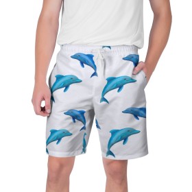 Мужские шорты 3D с принтом Рай для дельфина в Белгороде,  полиэстер 100% | прямой крой, два кармана без застежек по бокам. Мягкая трикотажная резинка на поясе, внутри которой широкие завязки. Длина чуть выше колен | арт | дельфин | дельфины | искусство | морское | океан | паттерн | рыба | рыбы