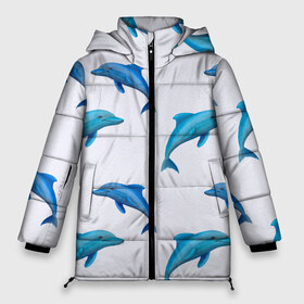 Женская зимняя куртка 3D с принтом Рай для дельфина в Белгороде, верх — 100% полиэстер; подкладка — 100% полиэстер; утеплитель — 100% полиэстер | длина ниже бедра, силуэт Оверсайз. Есть воротник-стойка, отстегивающийся капюшон и ветрозащитная планка. 

Боковые карманы с листочкой на кнопках и внутренний карман на молнии | арт | дельфин | дельфины | искусство | морское | океан | паттерн | рыба | рыбы